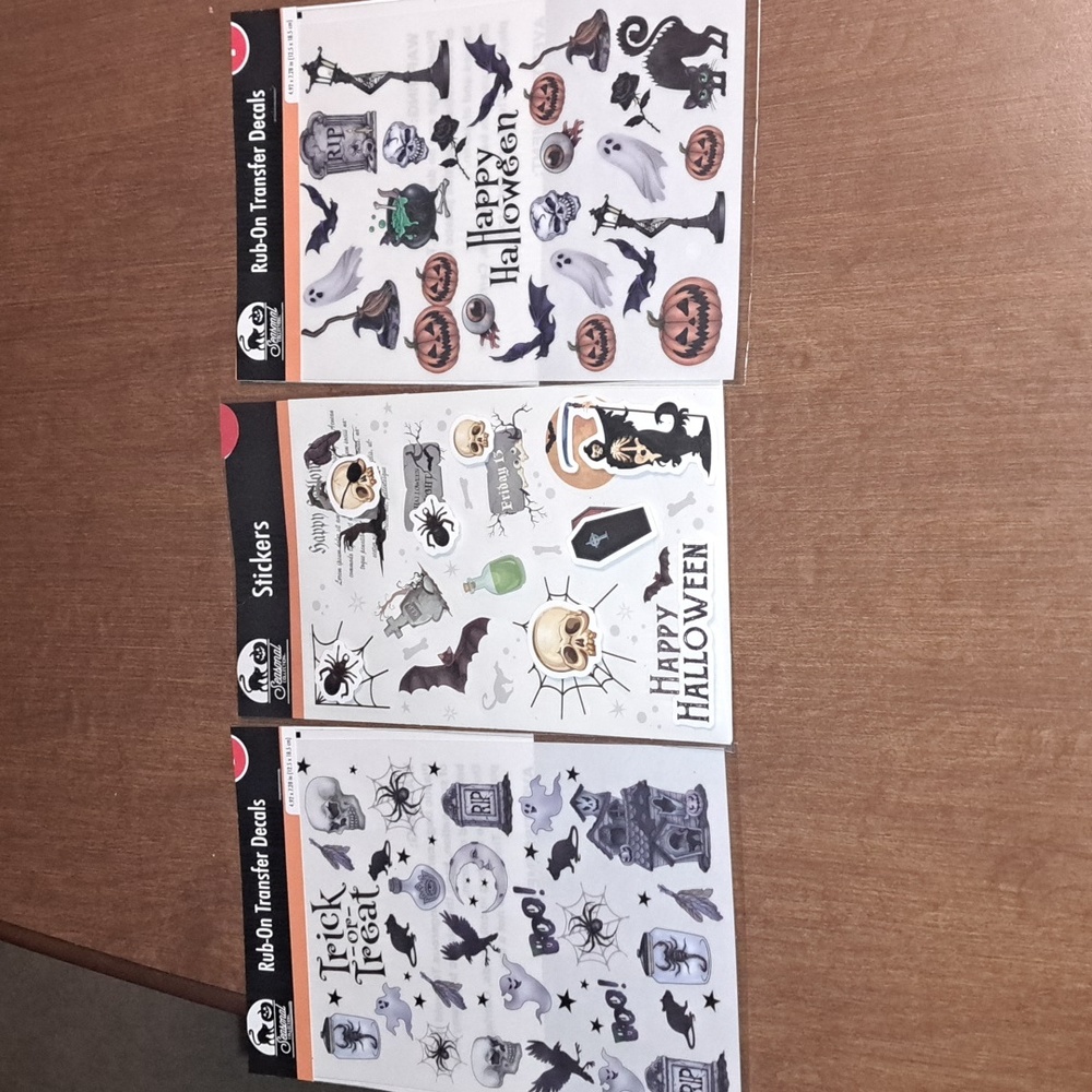 Halloween Rub-On Transfer Decals and Stickers Set/ BUNDLE ONLY
